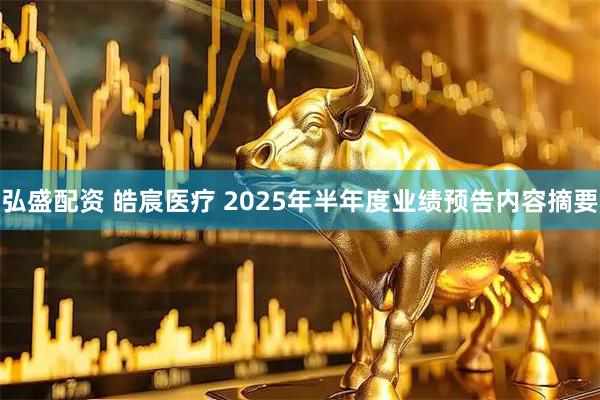 弘盛配资 皓宸医疗 2025年半年度业绩预告内容摘要